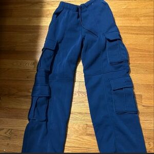 Women's Blue Cargo Comfy Pants